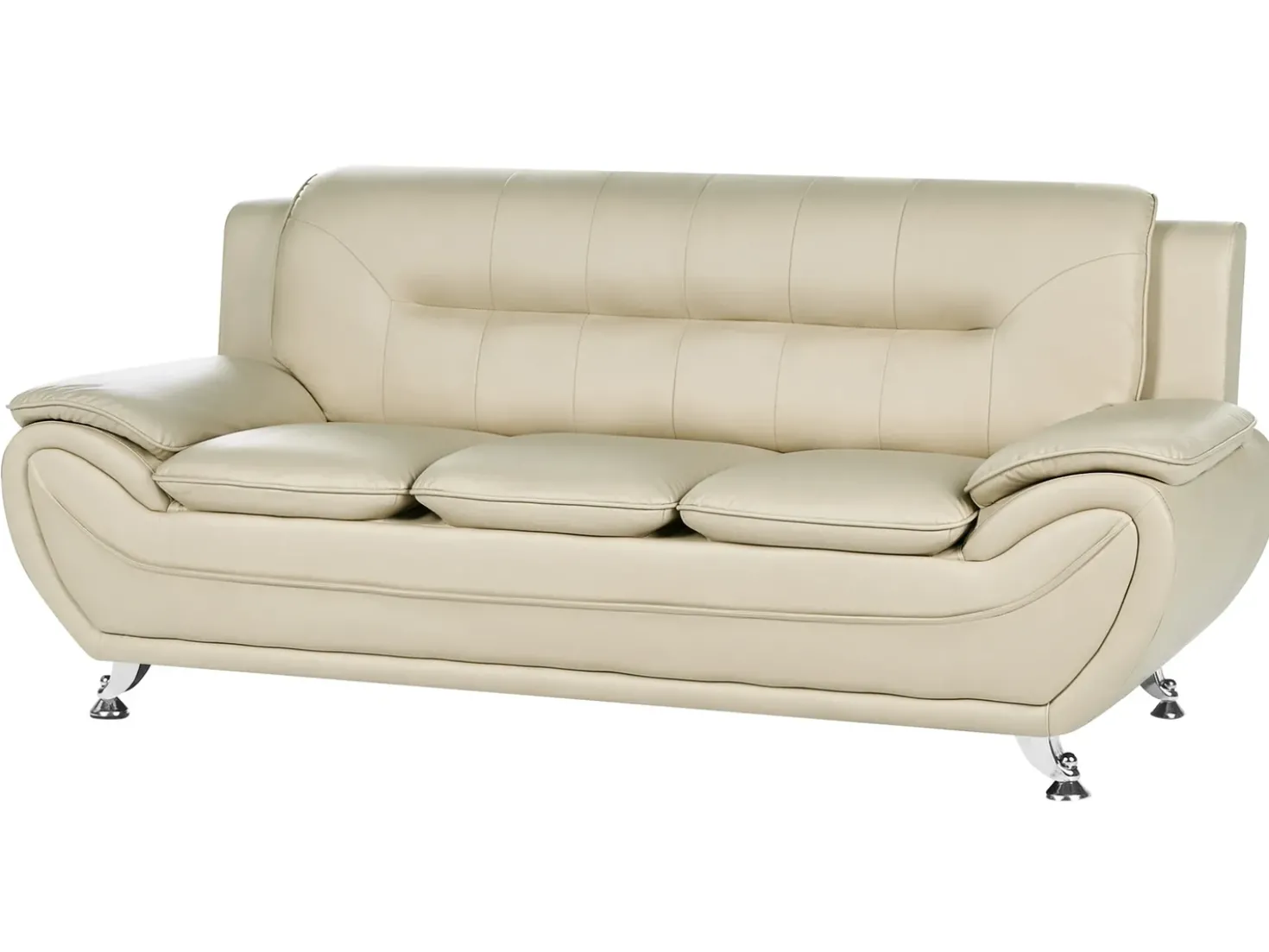 Sofa 3 personers LEIRA Kunstlæder Beige