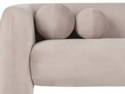 Sofa 3 personers LEIREN Velour Brungrå