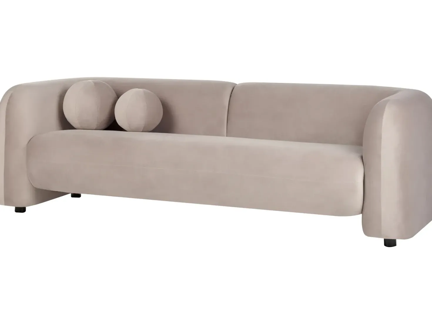 Sofa 3 personers LEIREN Velour Brungrå