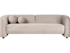 Sofa 3 personers LEIREN Velour Brungrå