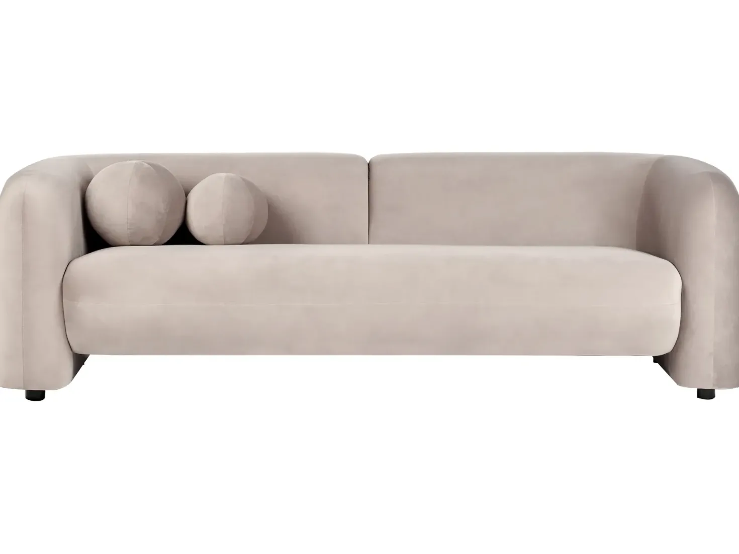 Sofa 3 personers LEIREN Velour Brungrå