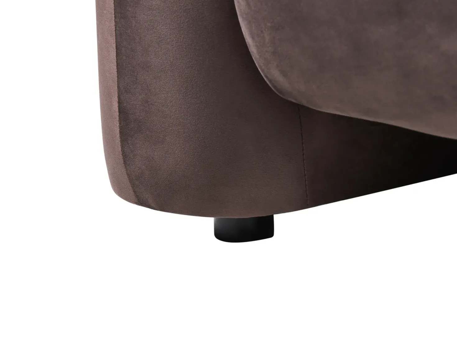 Sofa 3 personers LEIREN Velour Mørkebrun