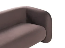 Sofa 3 personers LEIREN Velour Mørkebrun