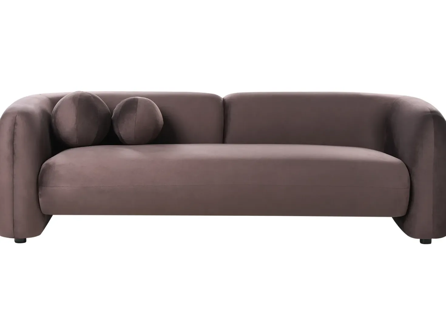 Sofa 3 personers LEIREN Velour Mørkebrun