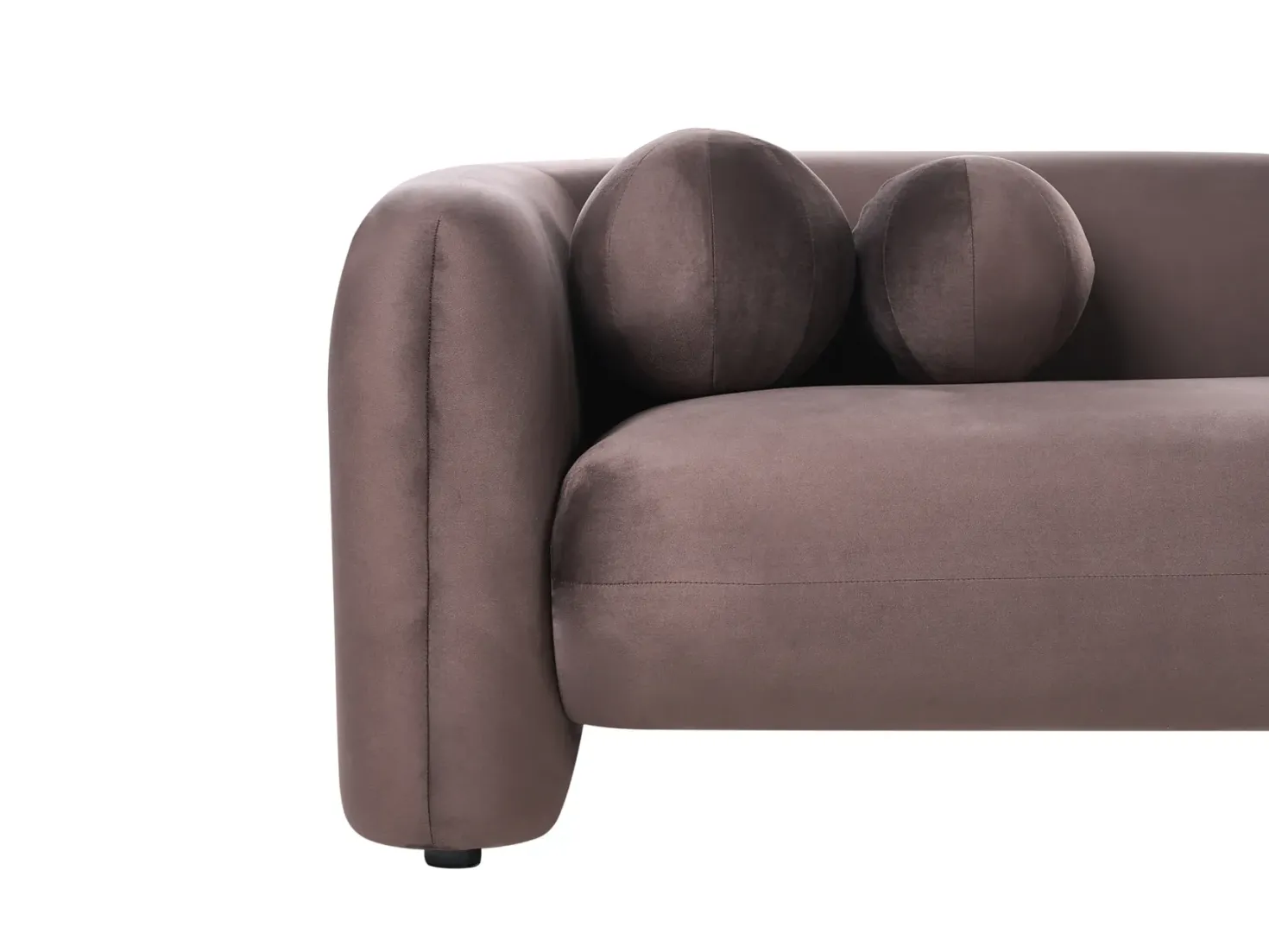 Sofa 3 personers LEIREN Velour Mørkebrun