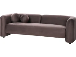 Sofa 3 personers LEIREN Velour Mørkebrun