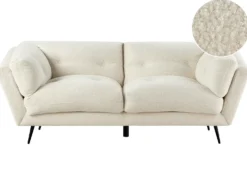 Sofa 3 personers LENVIK Boucle Hvid