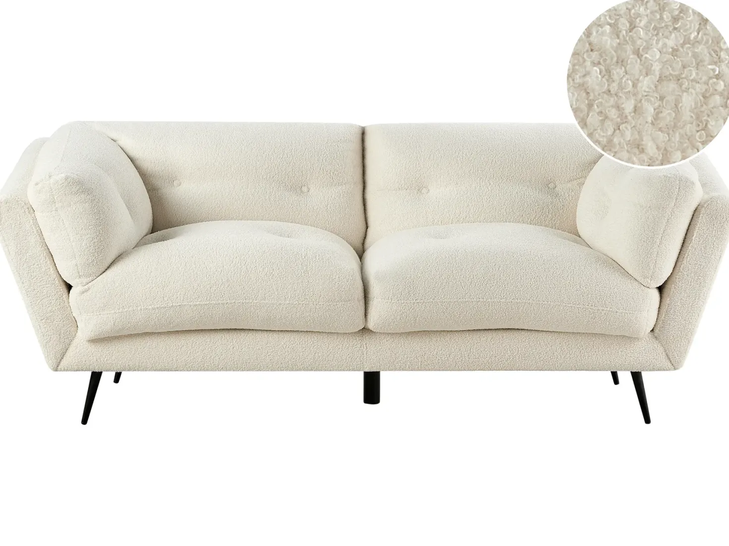 Sofa 3 personers LENVIK Boucle Hvid