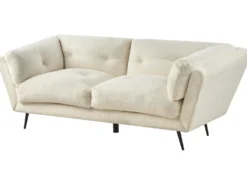 Sofa 3 personers LENVIK Boucle Hvid