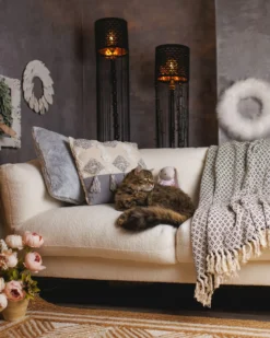 Sofa 3 personers LENVIK Boucle Hvid