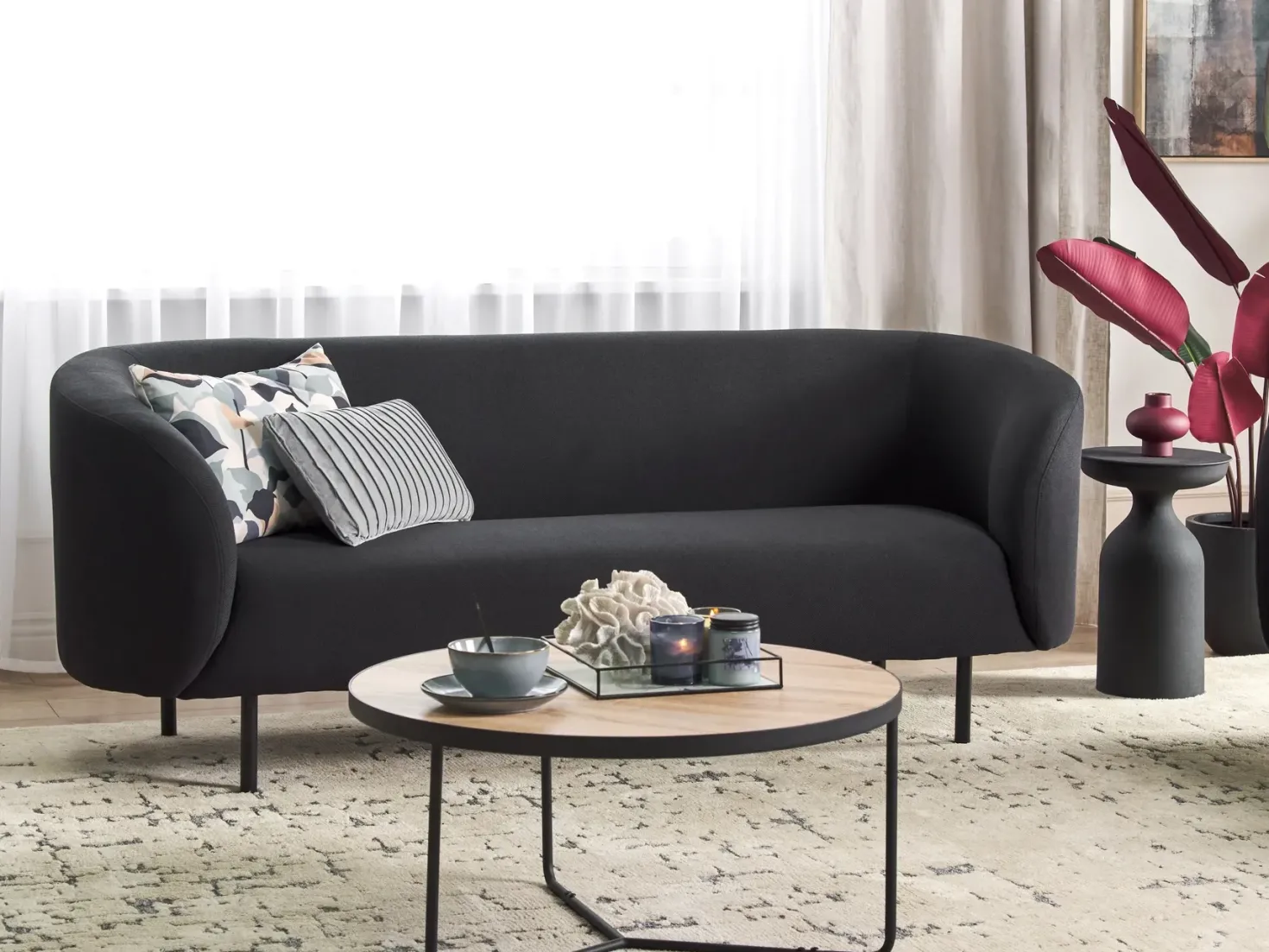 Sofa 3 personers LOEN Sort