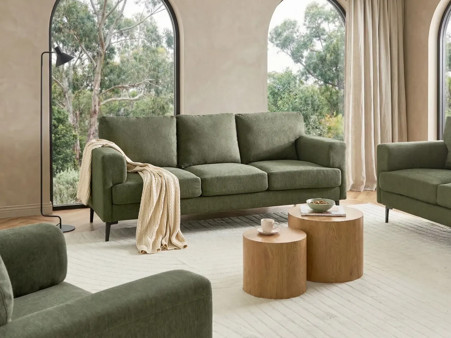 Sofa 3 personers LOUSTO Grøn