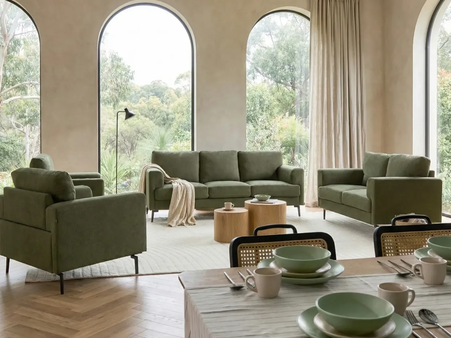 Sofa 3 personers LOUSTO Grøn