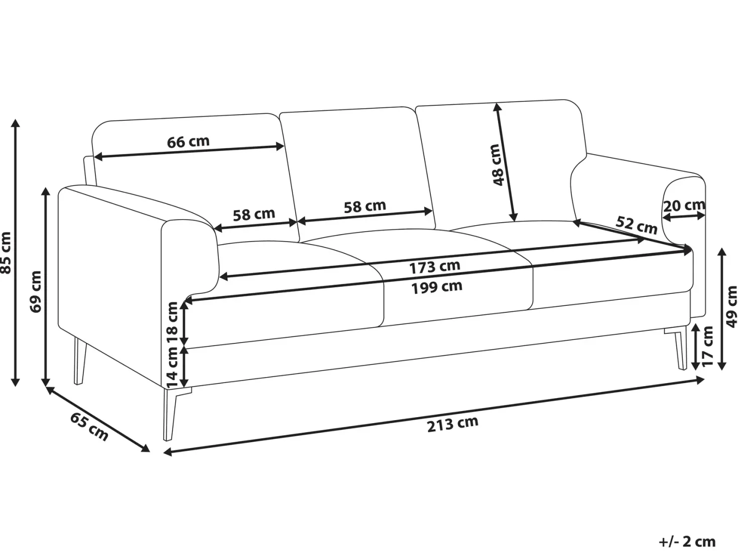 Sofa 3 personers LOUSTO Grøn