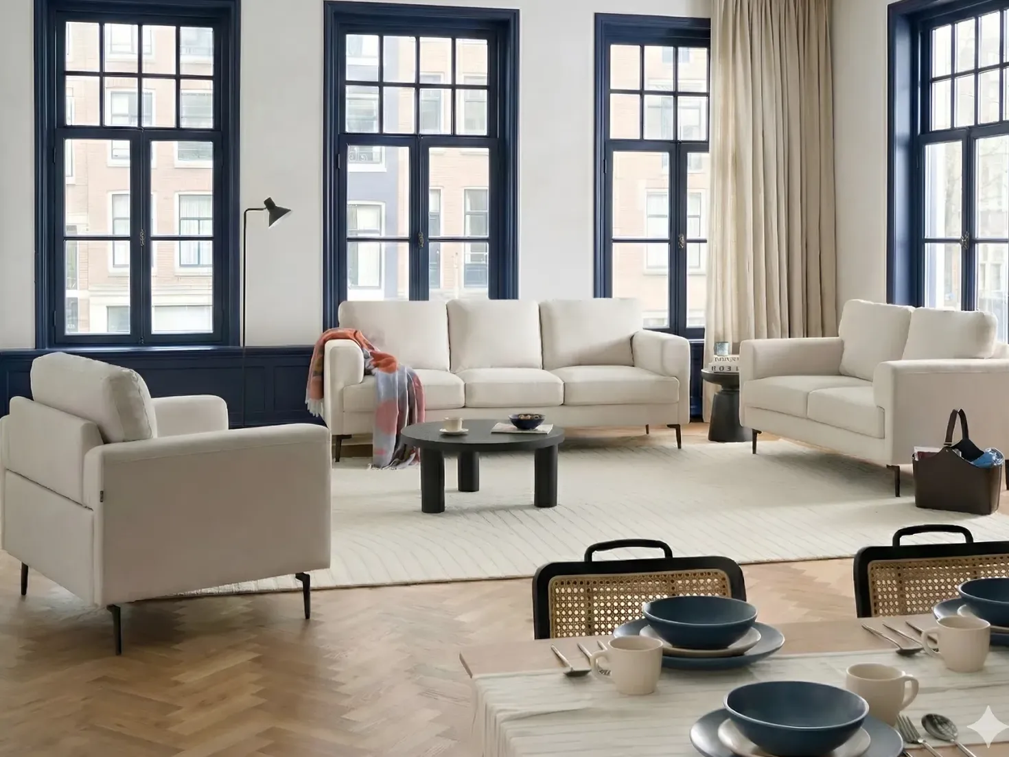 Sofa 3 personers LOUSTO Lys Beige