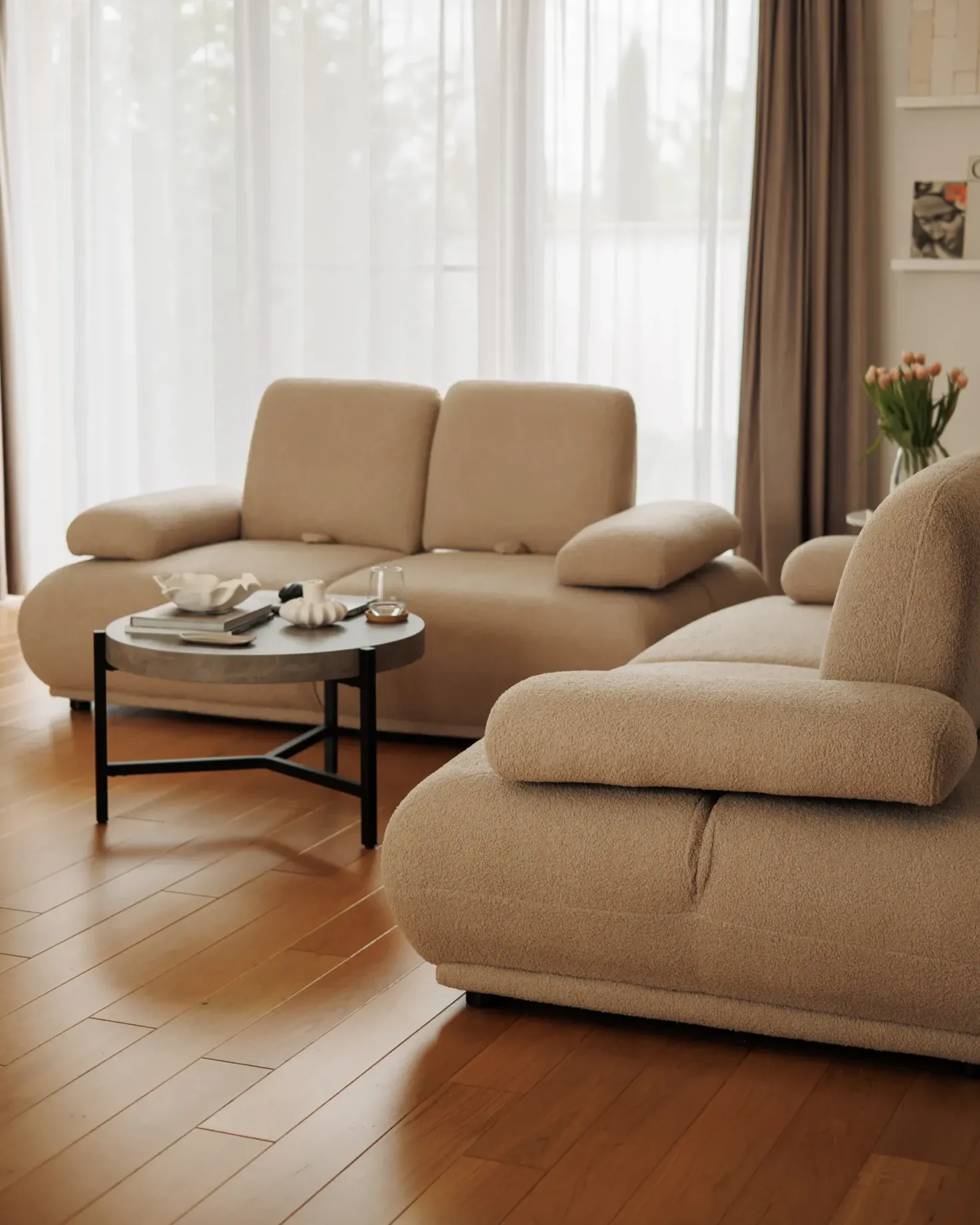 Sofa 2 personers NACKA Boucle Beige