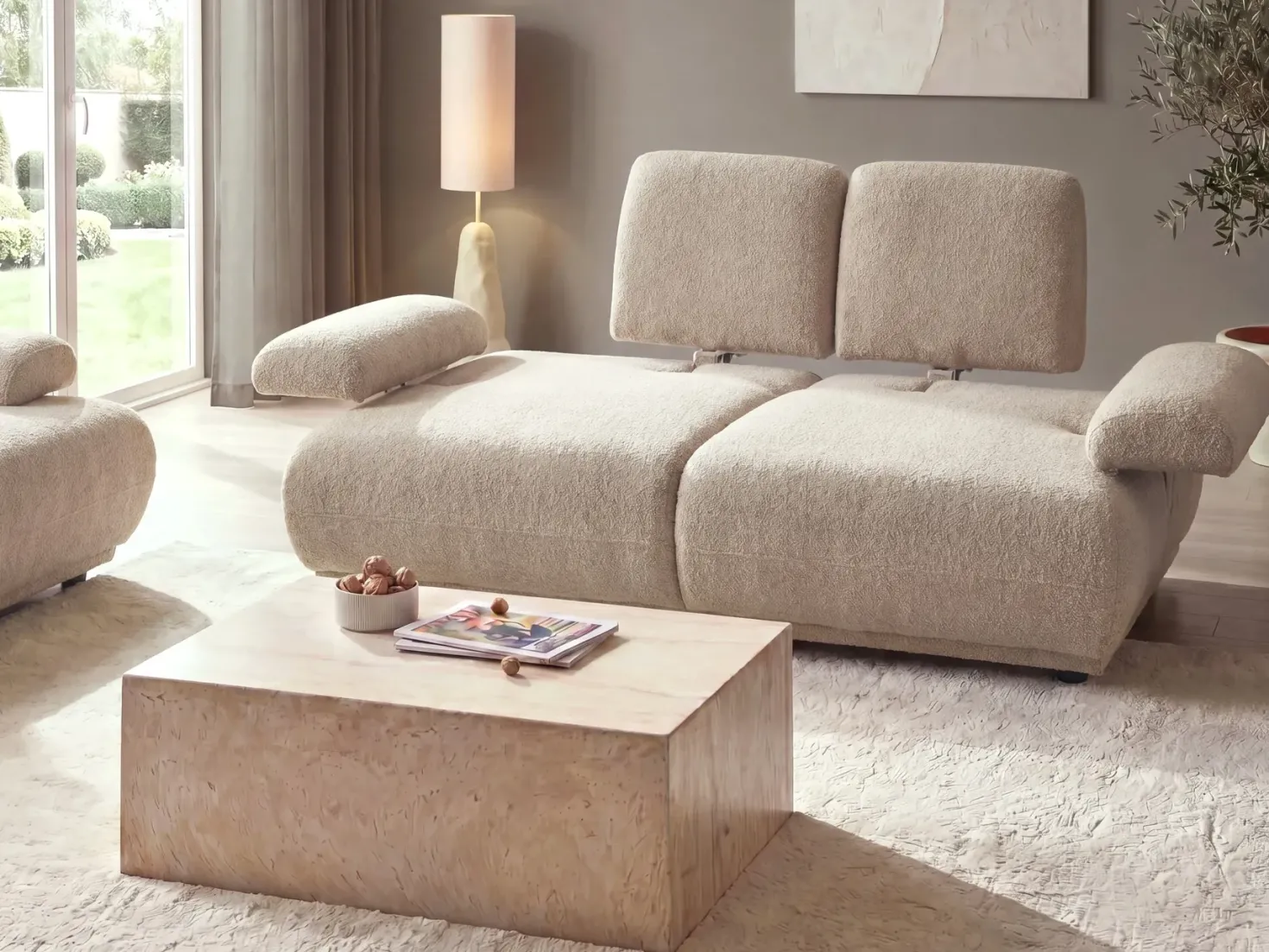 Sofa 2 personers NACKA Boucle Beige