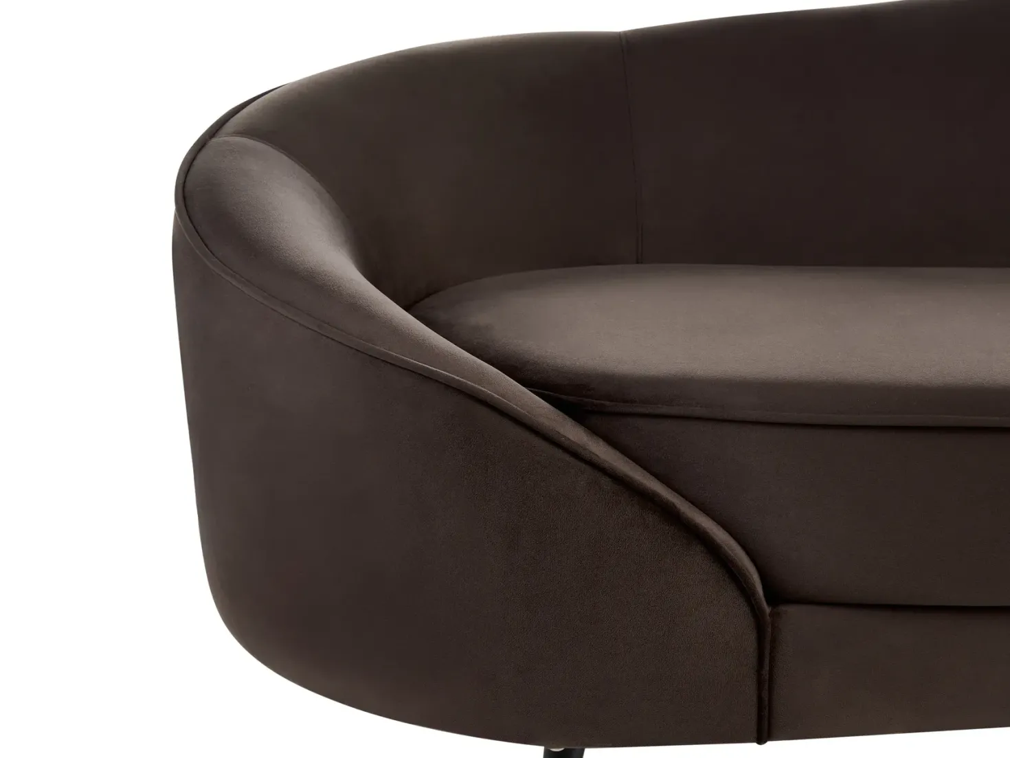 Sofa 2 personers SAVAR Velour Mørkebrun