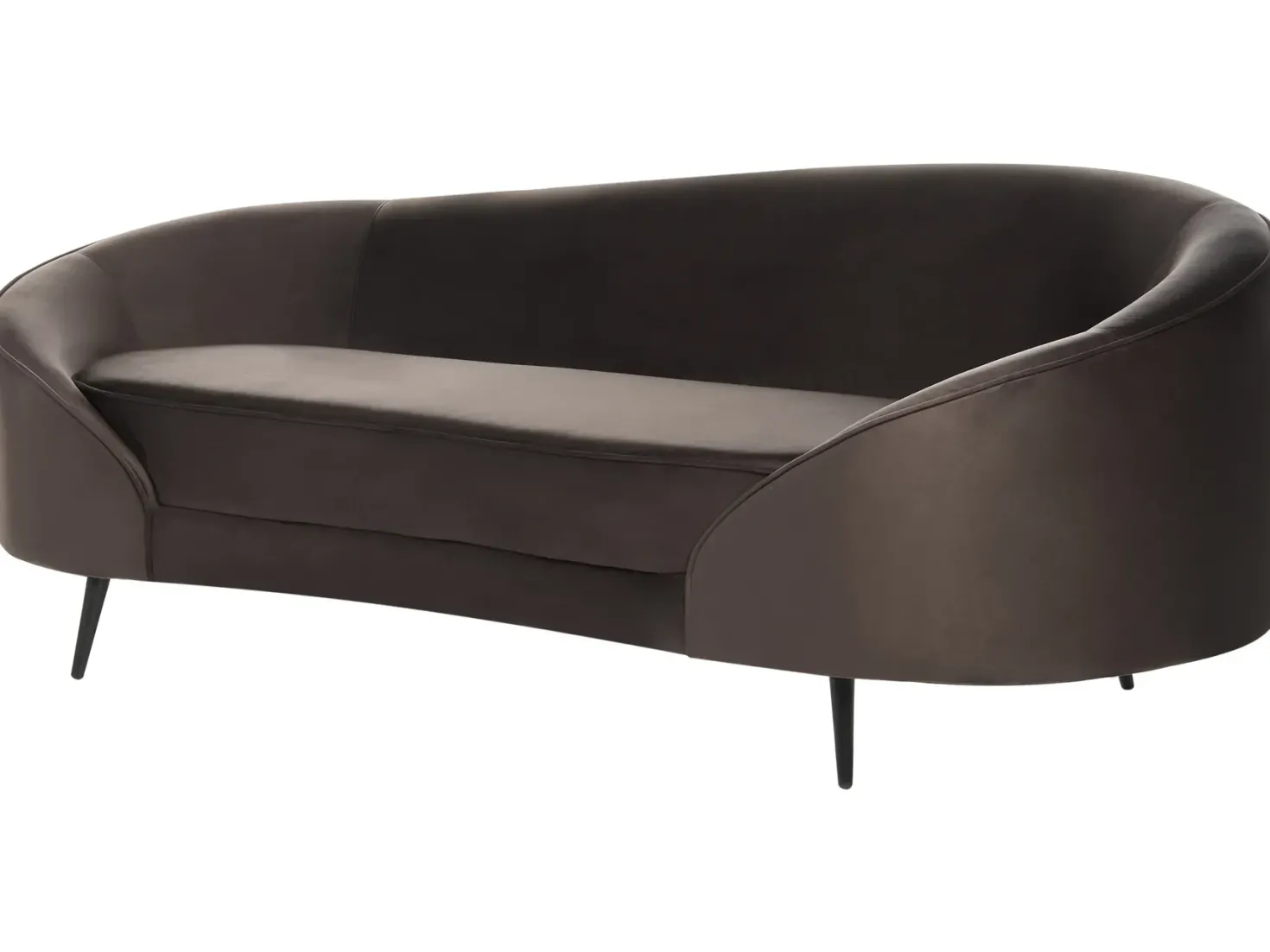 Sofa 2 personers SAVAR Velour Mørkebrun