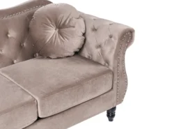 Sofa 3 personers SKIEN Velour Brungrå