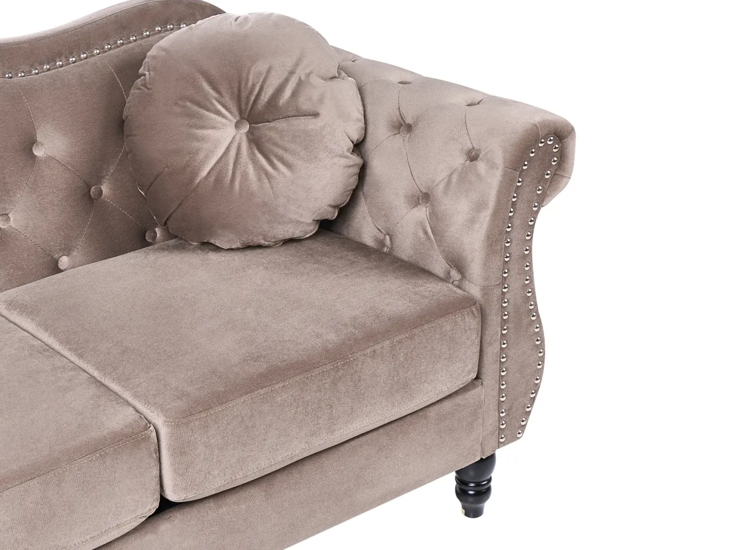 Sofa 3 personers SKIEN Velour Brungrå