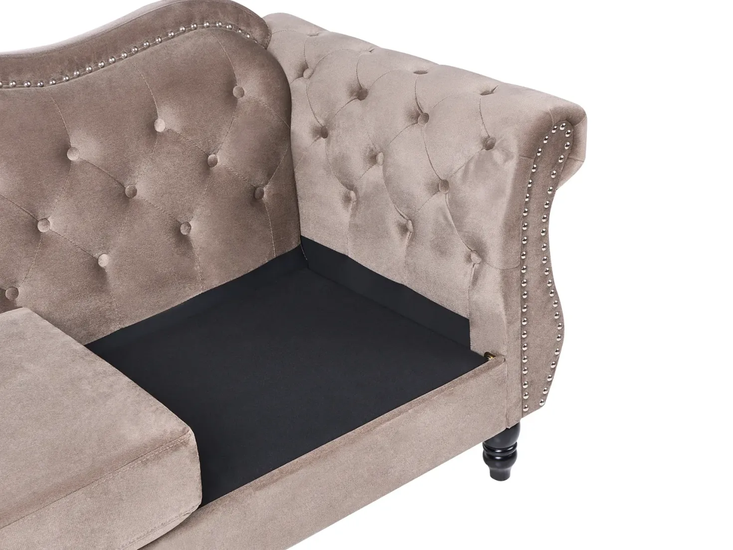 Sofa 3 personers SKIEN Velour Brungrå