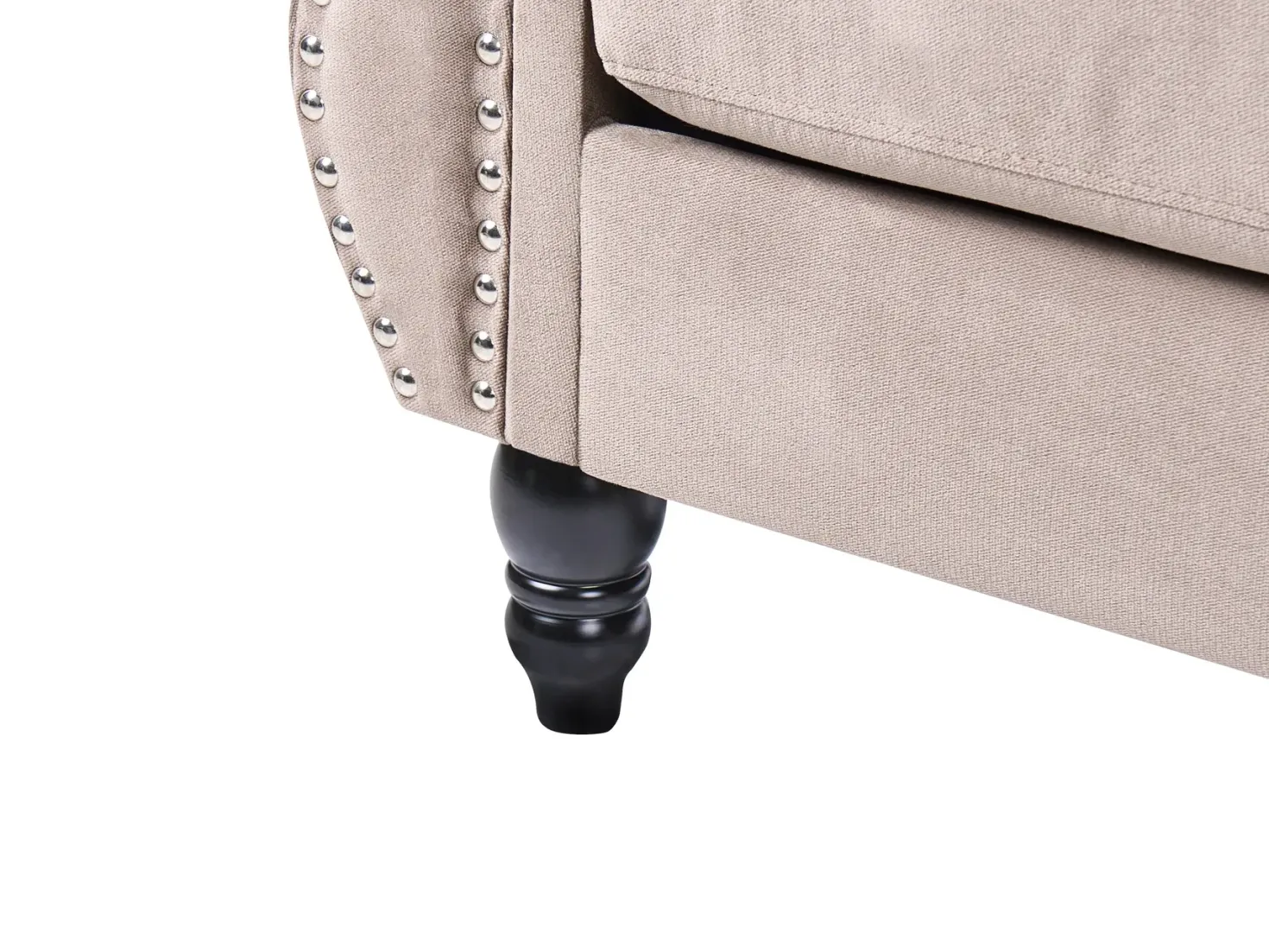 Sofa 3 personers SKIEN Velour Brungrå