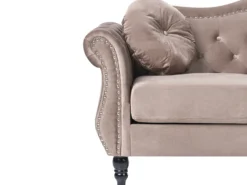 Sofa 3 personers SKIEN Velour Brungrå