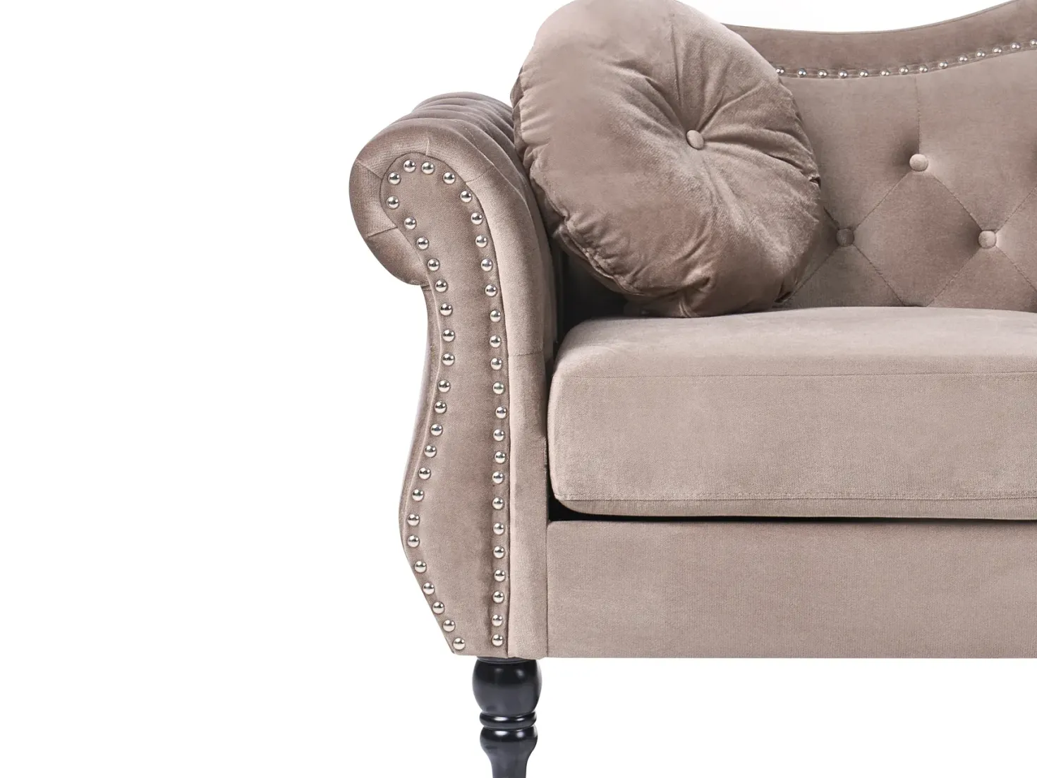 Sofa 3 personers SKIEN Velour Brungrå