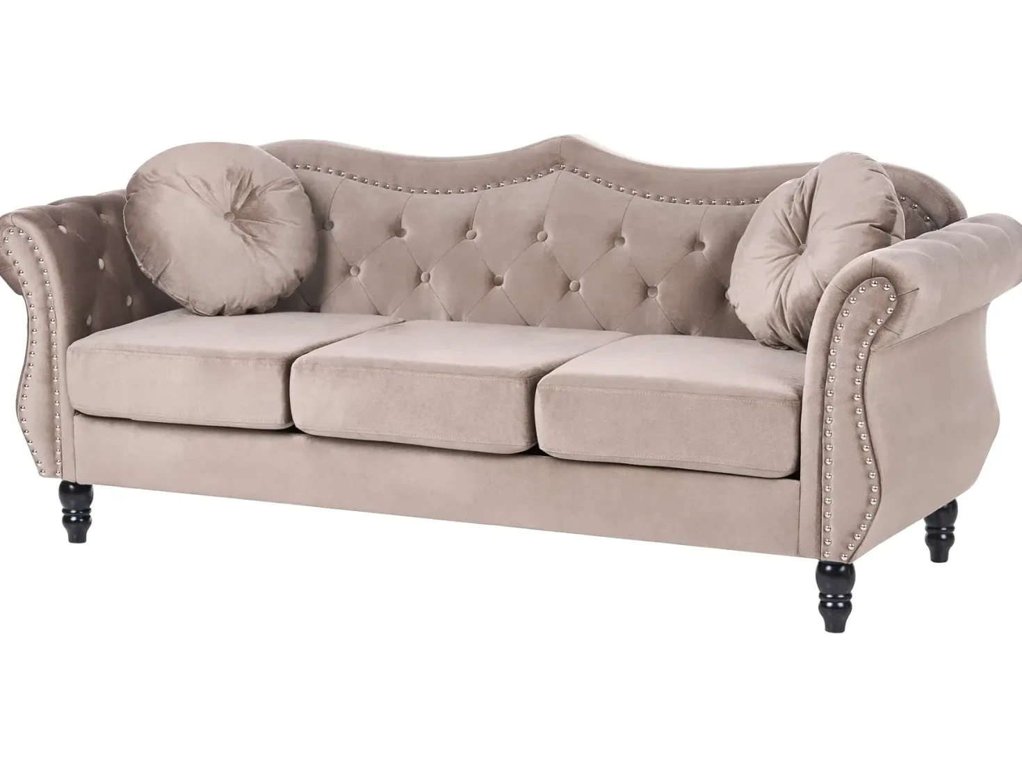Sofa 3 personers SKIEN Velour Brungrå
