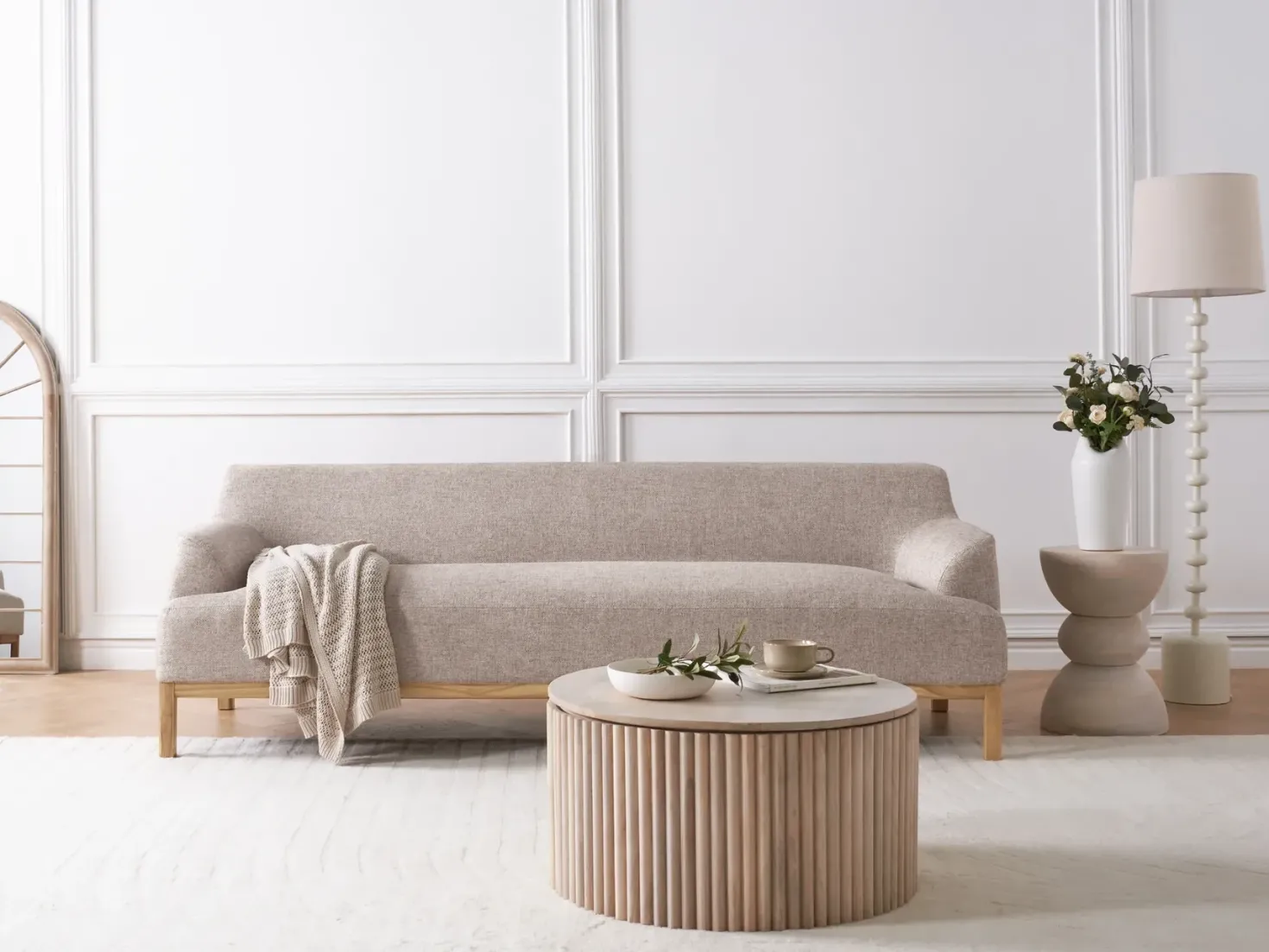 Sofa 3 personers SOSJO Lysebrun