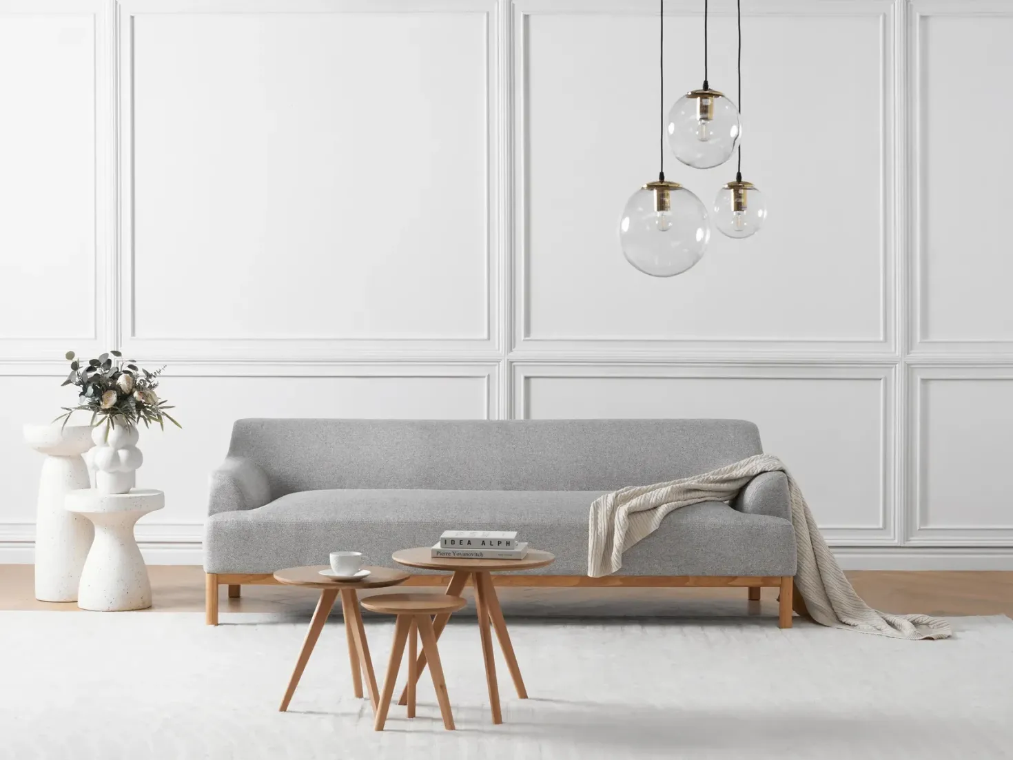 Sofa 3 personers SOSJO Lysegrå