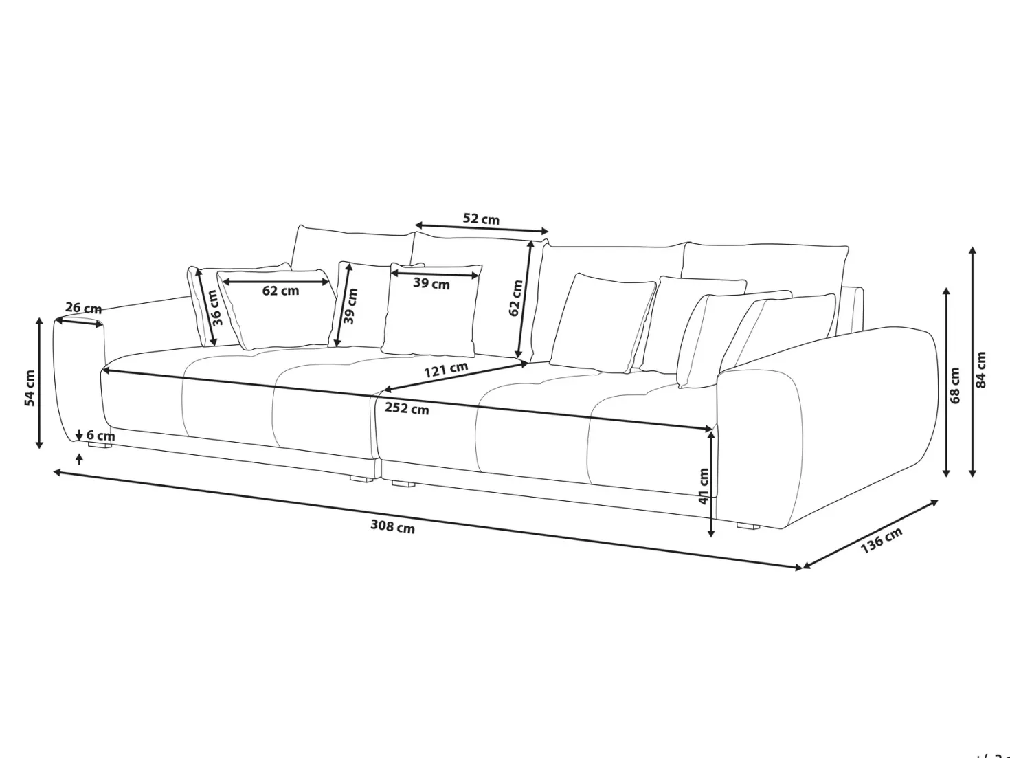 Sofa 4 personers TORPO Lys Beige