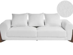 Sofa 3 personers VINLIDEN Boucle Hvid