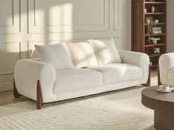 Sofa 3 personers VINLIDEN Boucle Hvid
