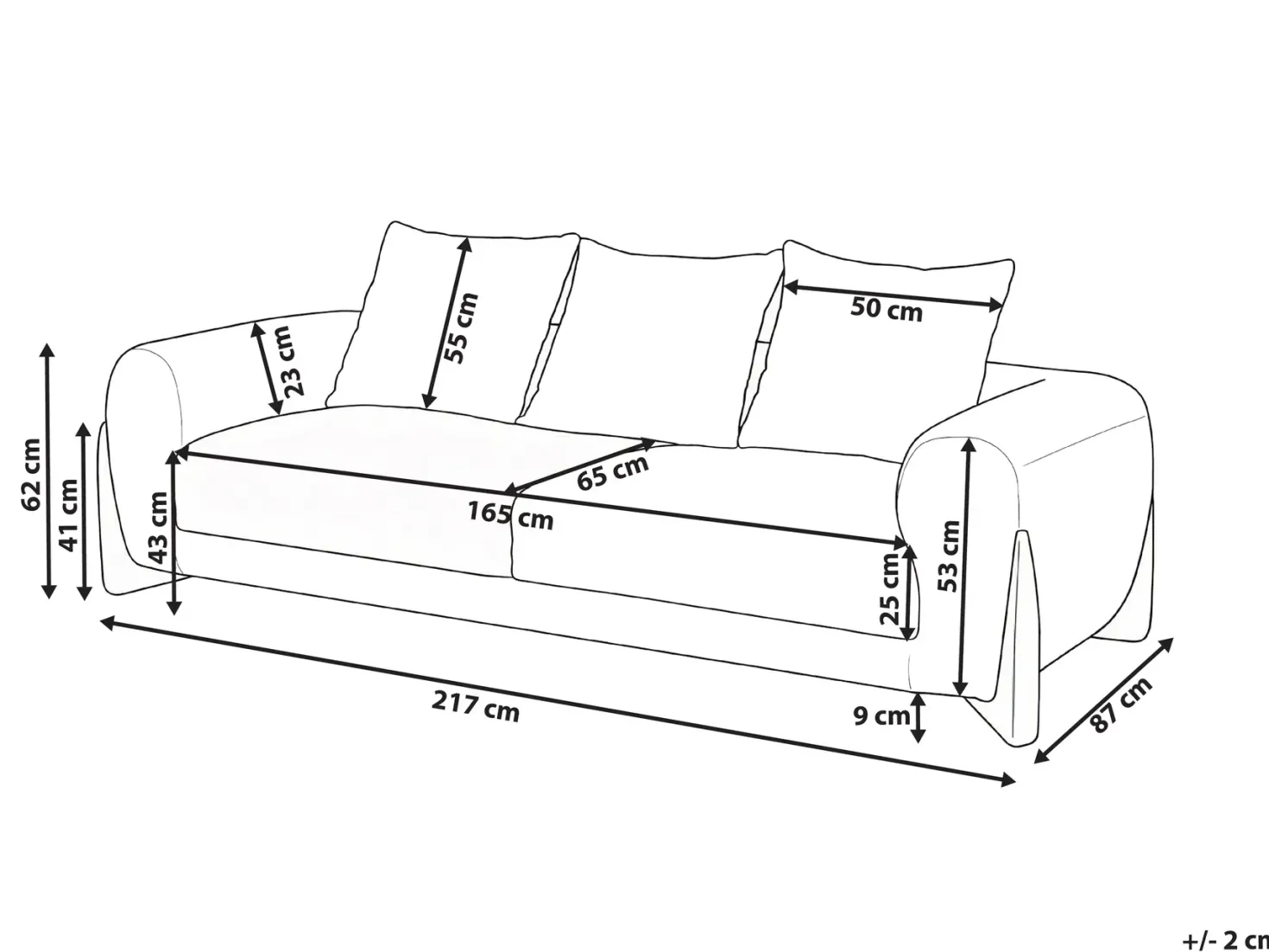 Sofa 3 personers VINLIDEN Boucle Brun