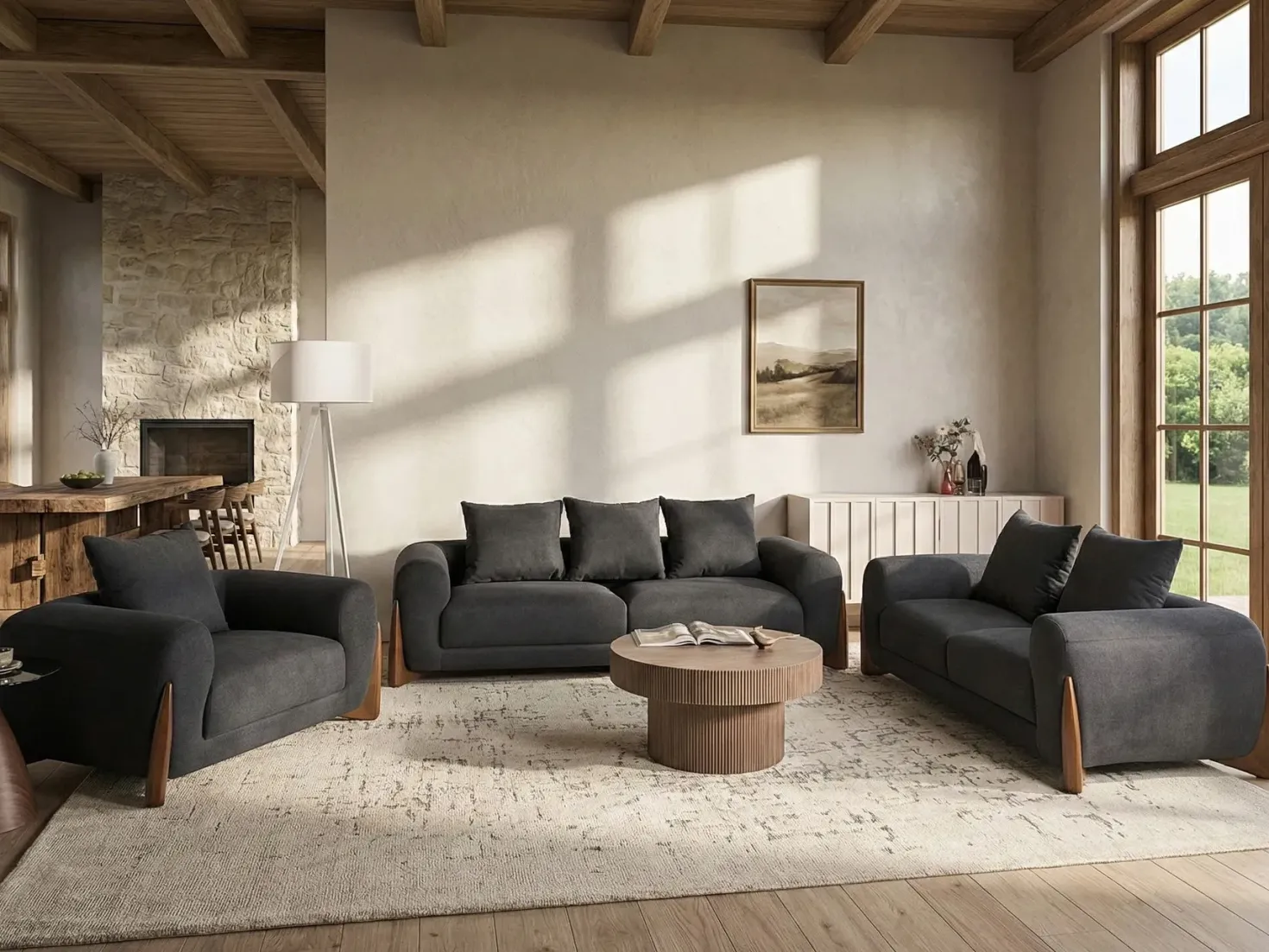 Sofa 3 personers VINLIDEN Sort