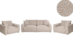 Sofasæt 5 personers JUBEK Boucle Beige