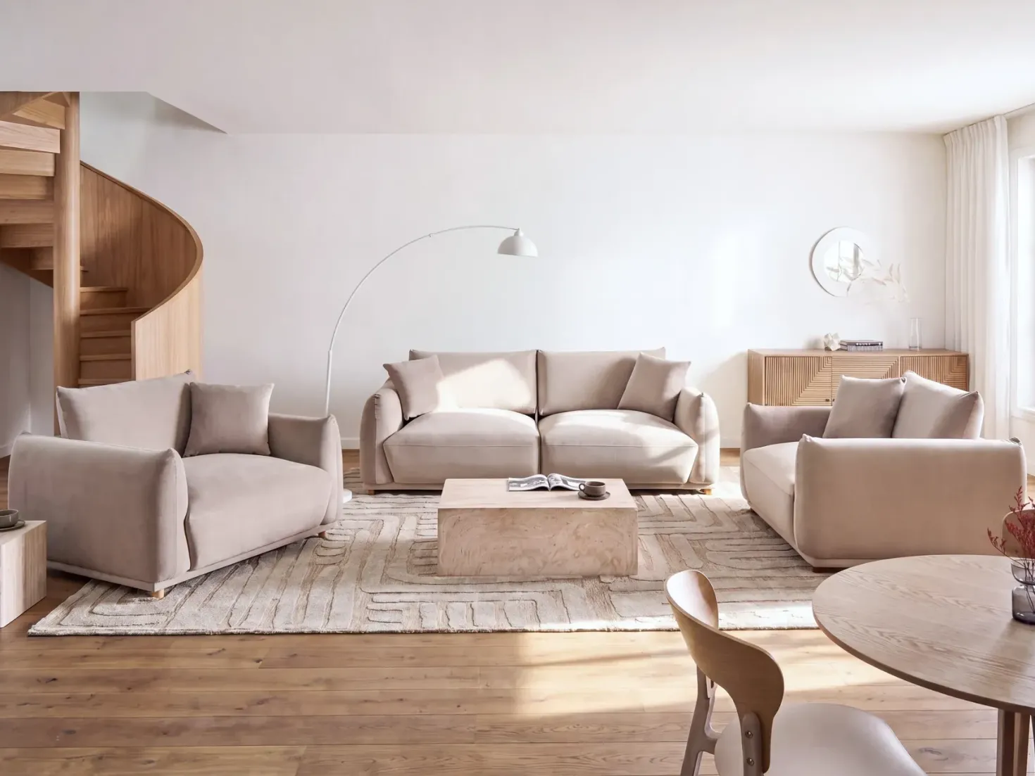 Sofasæt 5 personers JUBEK Velour Brungrå