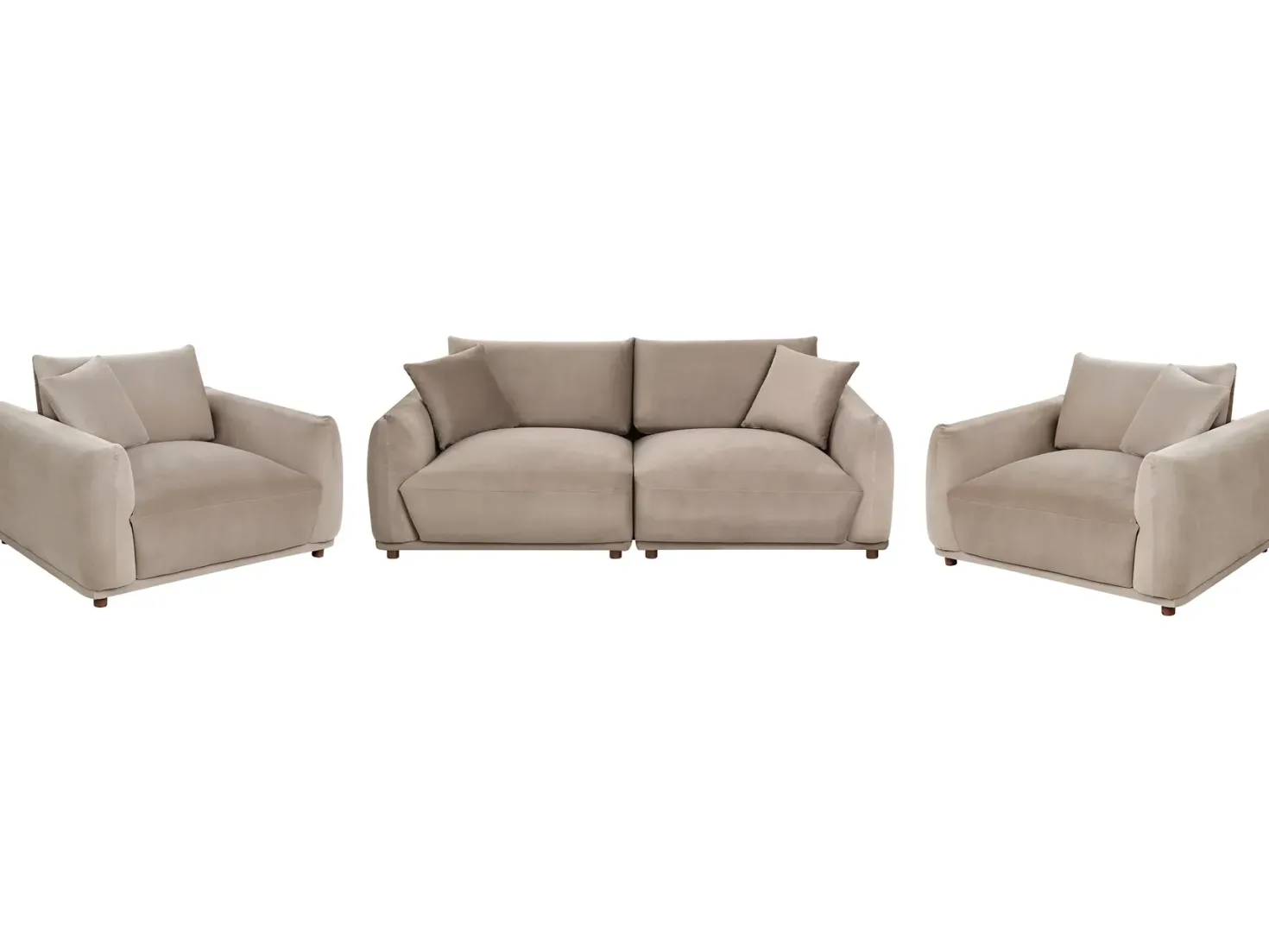 Sofasæt 5 personers JUBEK Velour Brungrå