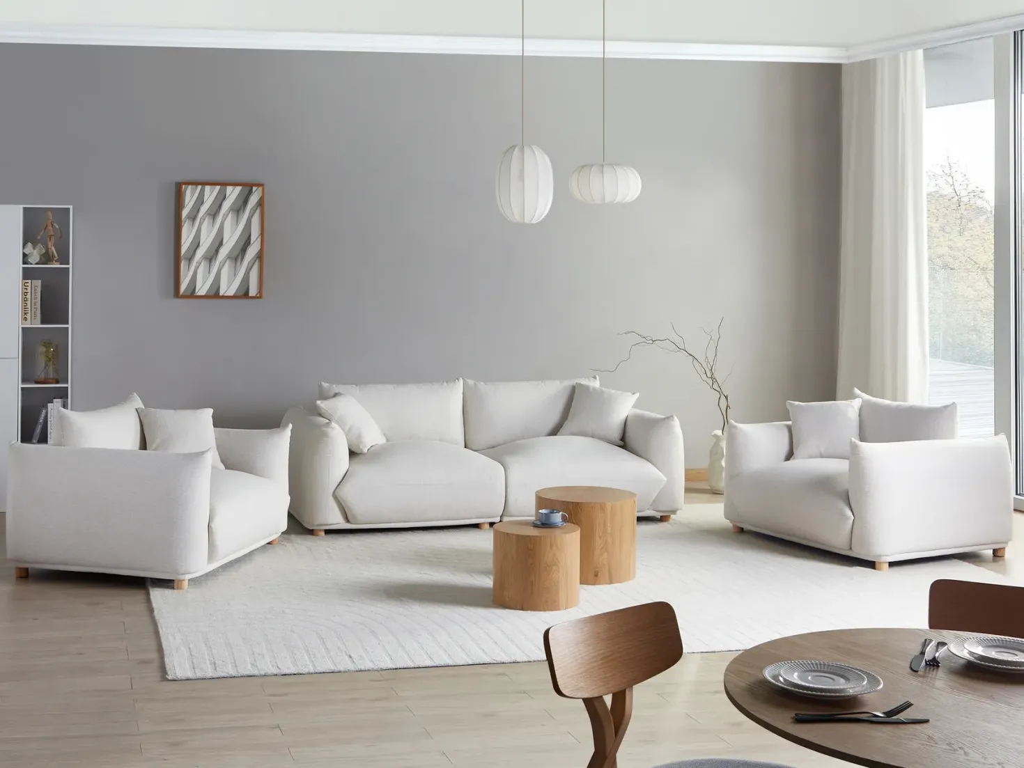 Sofasæt 5 personers LUVOS Cremehvid