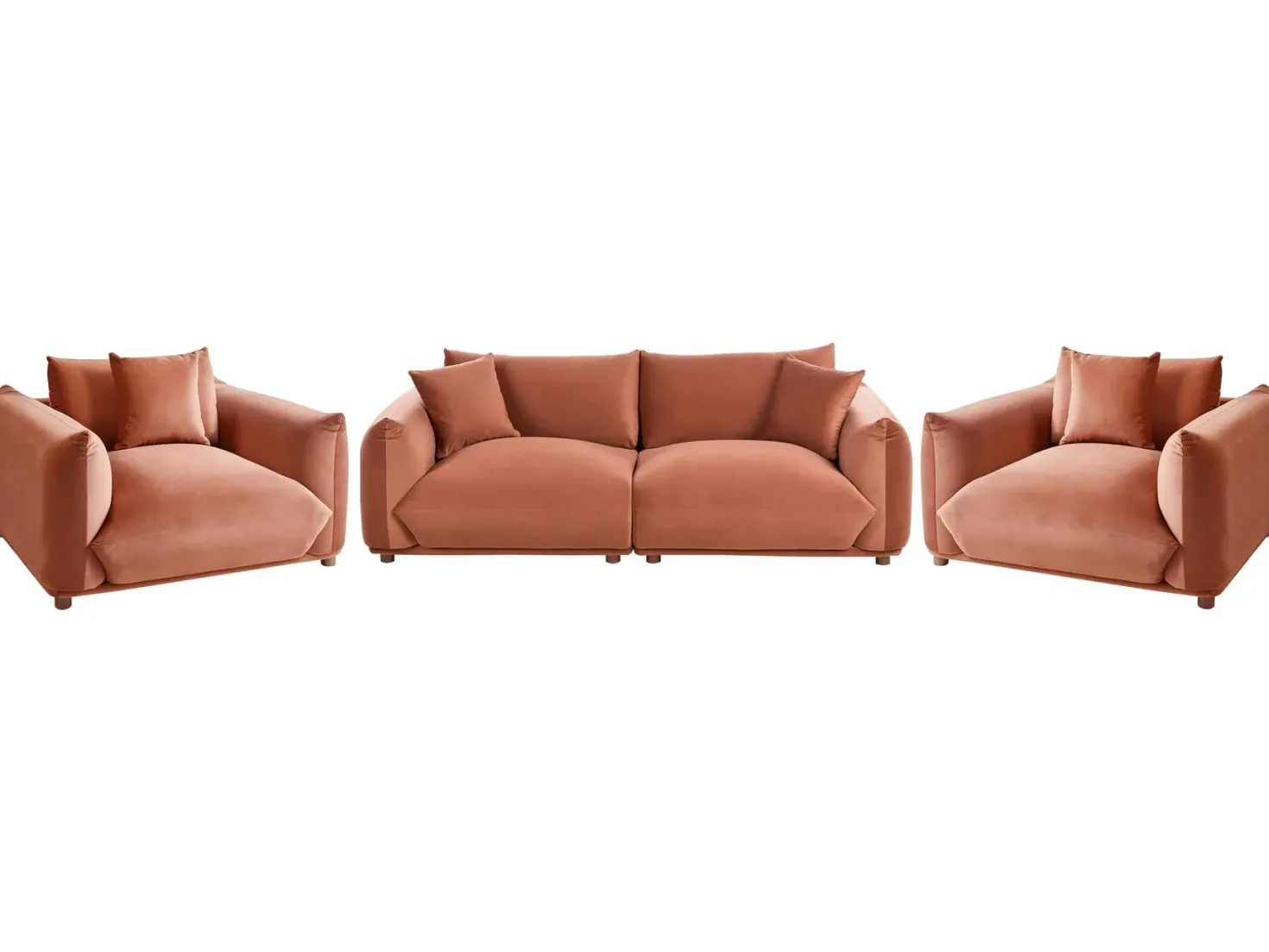 Sofasæt 5 personers LUVOS Velour Guldbrun