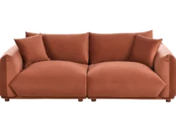 Sofasæt 5 personers LUVOS Velour Guldbrun
