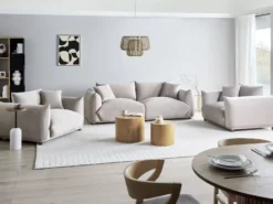 Sofasæt 5 personers LUVOS Velour Brungrå