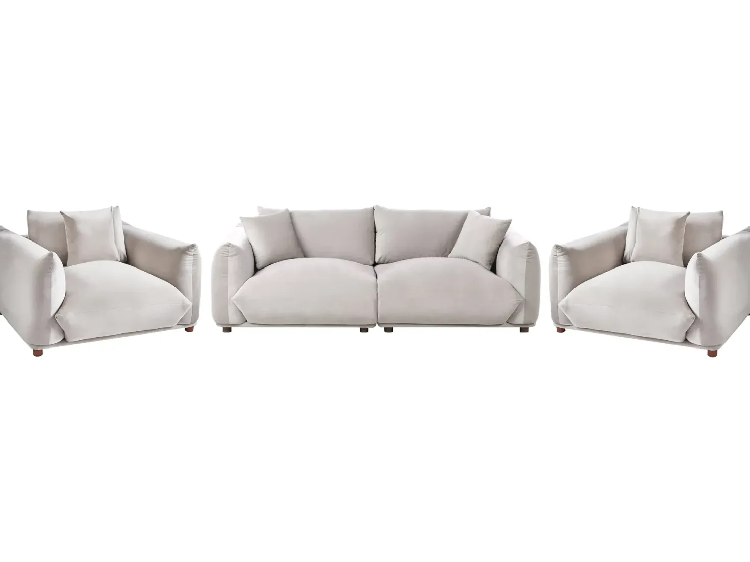 Sofasæt 5 personers LUVOS Velour Brungrå