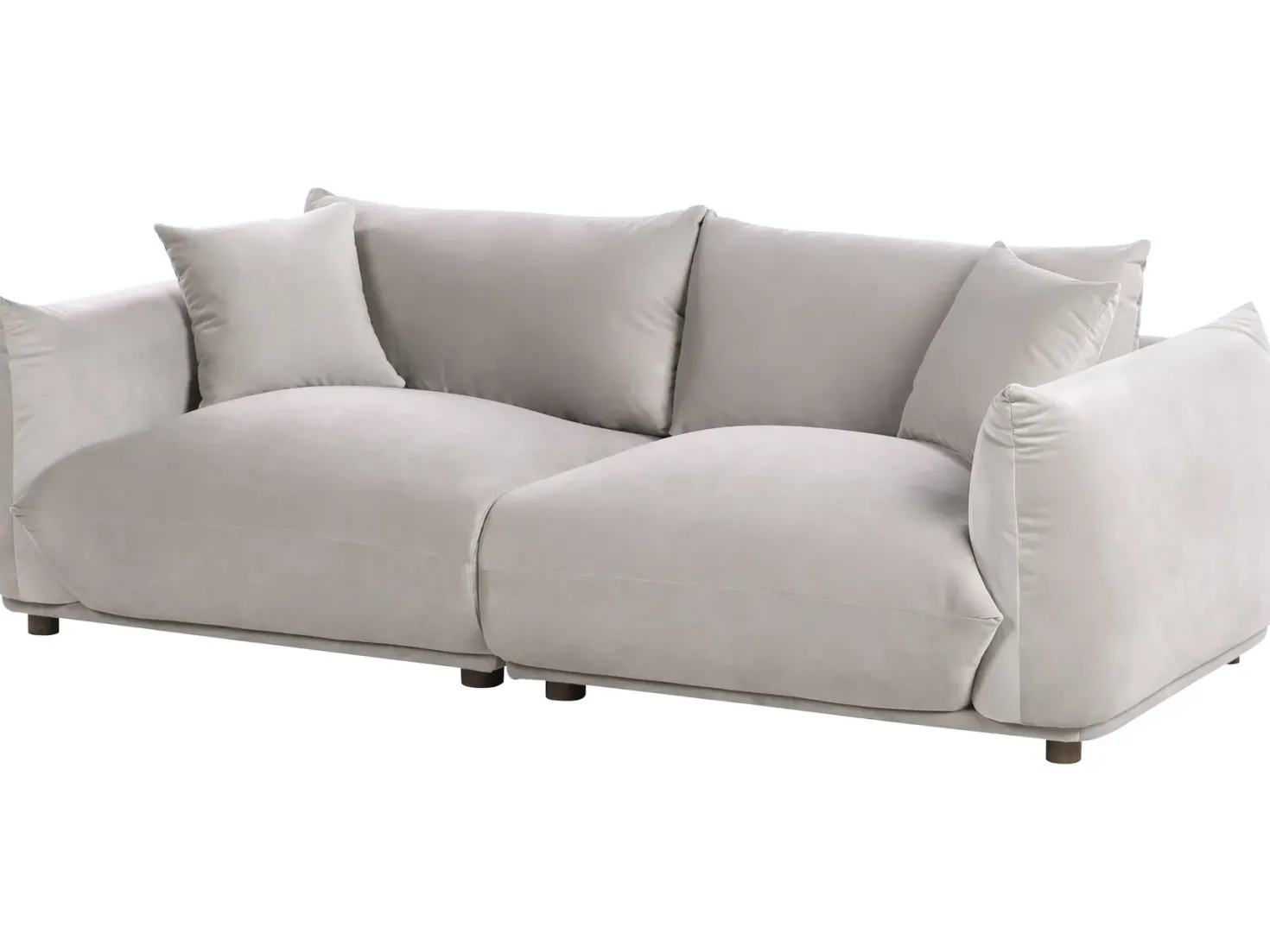 Sofasæt 5 personers LUVOS Velour Brungrå