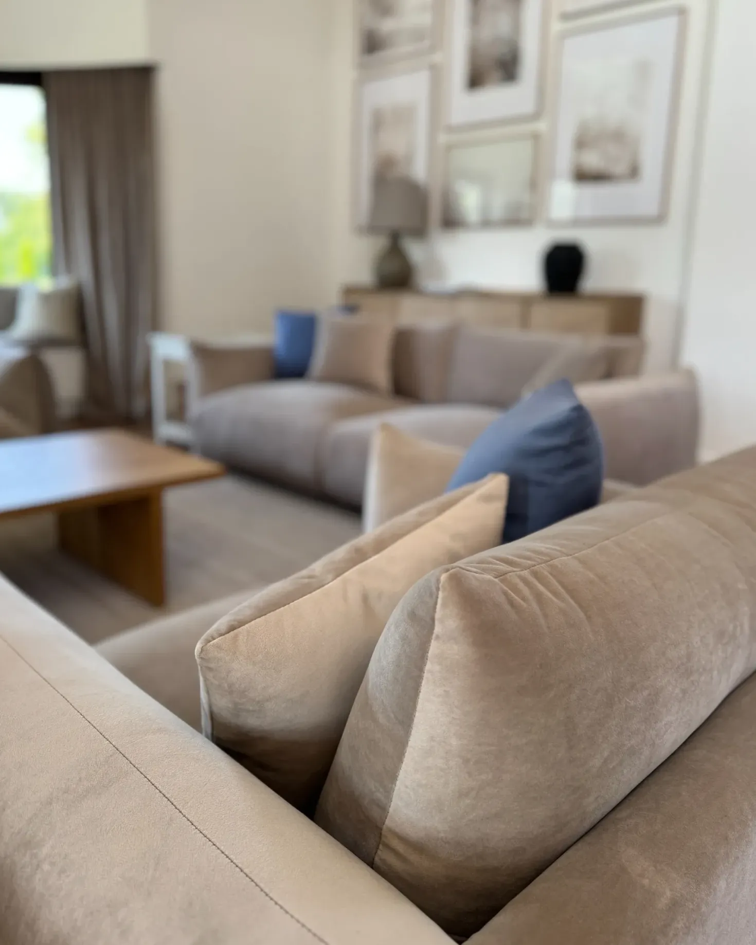 Sofasæt 5 personers LUVOS Velour Brungrå