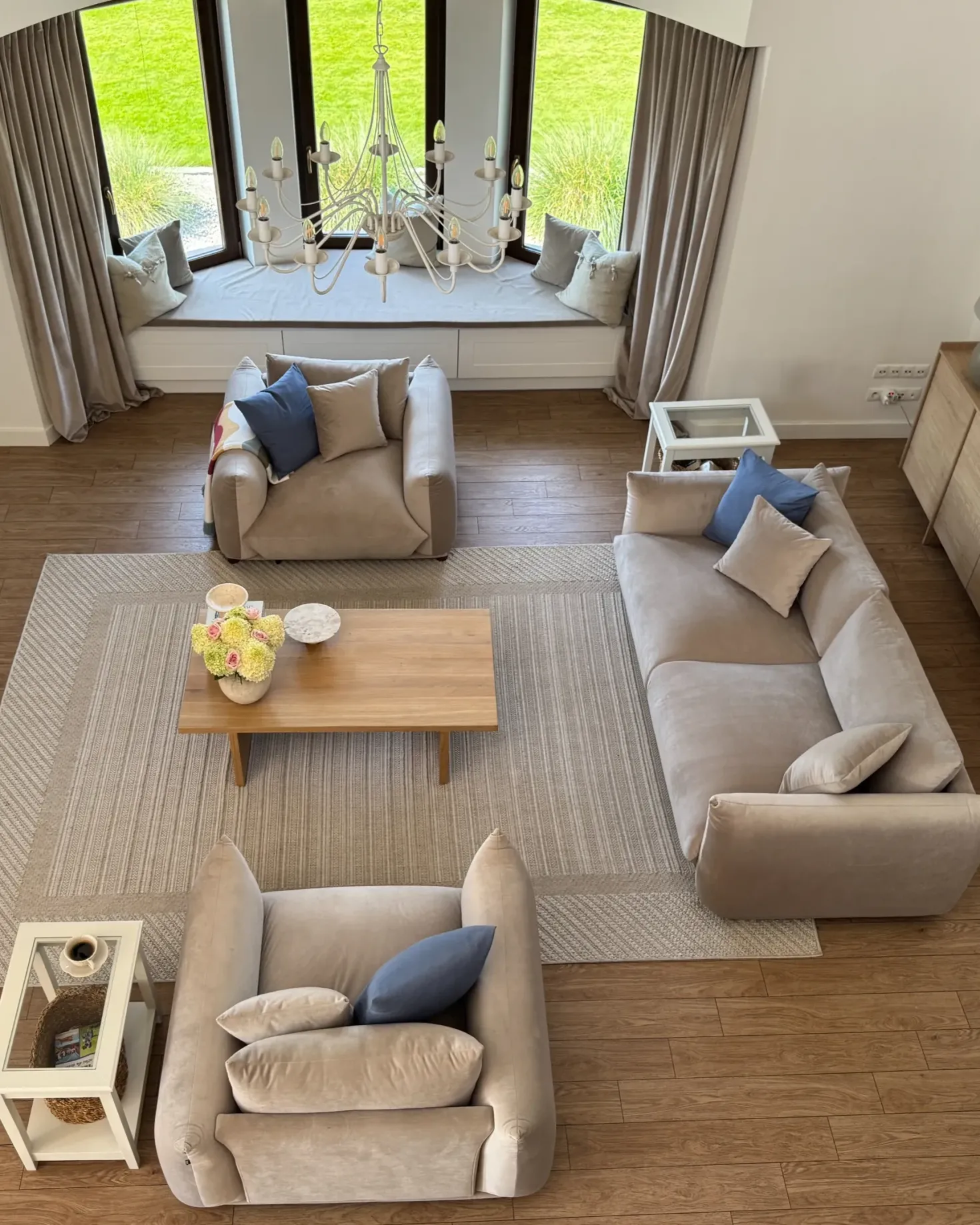 Sofasæt 5 personers LUVOS Velour Brungrå