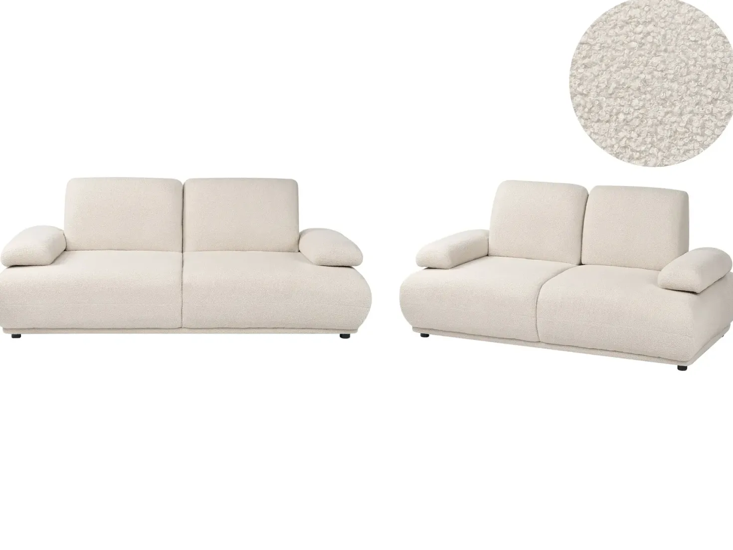Sofasæt 5 personers NACKA Boucle Cremehvid