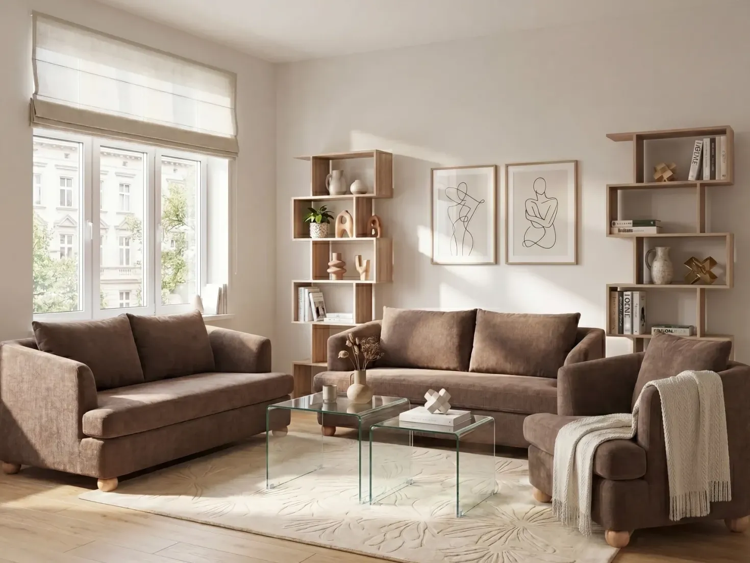 Sofasæt 6 personers RATTVIK Chenille Brun